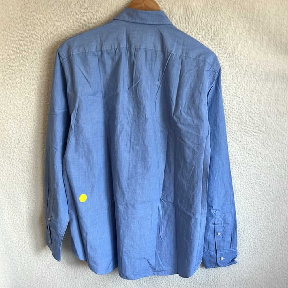 J. Crew Secret Wash‎ cotton poplin shirt Large Blue - Picture 9 of 12